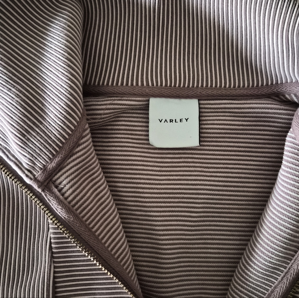 Varley Taupe / Tan Striped Half Zip Pullover XS - Picture 5 of 8